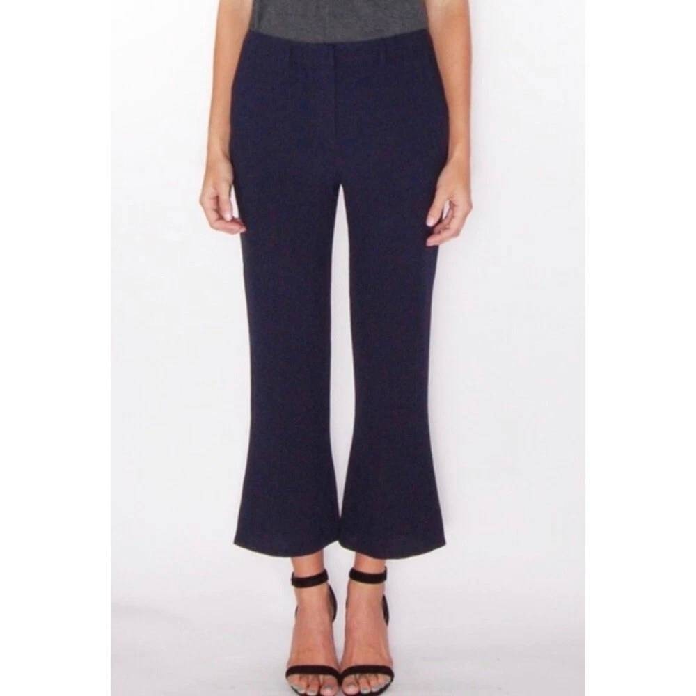 Jenni Kayne Cropped Straight Leg Trousers Dress Pants Navy Blue Women's Size 6